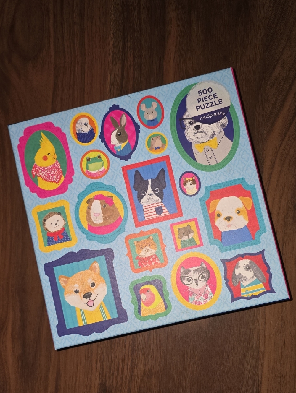 Mudpuppy Pet Portraits 500-Piece Colorful Framed Pets Puzzle